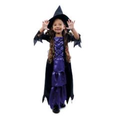 Fantasia Bruxa Kiki Halloween Infantil Vestido Longo Com Chapeu - Fant