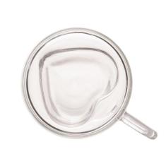 Conjunto 2 Xícaras P/Café Dupla Parede de Vidro Heart Lyor, Transparen