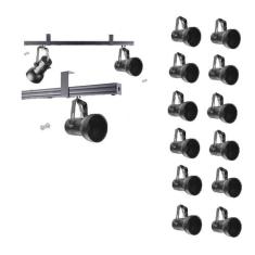 Kit 12 Spot Trilho Perfilado Eletro calha Par20 Bulbo OL7 - Hiperlight