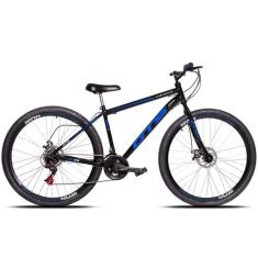 Bicicleta Aro 29 Gts Feel Iron 21 Marchas Freios A Disco, Preto, Azul,