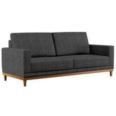 Sofá Kayrós 200cm 3 Lugares D05 Linho Chumbo - Mpozenato, Chumbo, 45 K