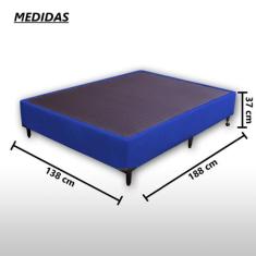 Base Box Casal Padrão Suede Liso (1,38 x 1,88 m) Com 37 cm de altura P