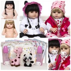 Bonecas Gêmeas Tipo Reborn Corpo Vinil Girafa Panda Pelúcia - Cegonha 