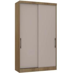 Guarda Roupa Modulado 134,50cm 2 Portas De Correr Paris Luciane Móveis Avelã Pf Com Cinammon Pf