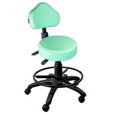 Mocho - verde claro - base preta - back system - com aro - com rodizio