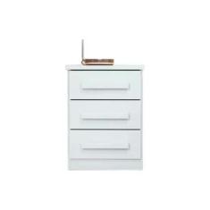 Mesa Cabeceira Baião c/ 3 Gavetas Branco - Lopas