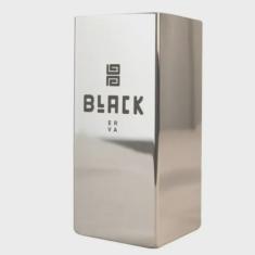 Copo Cuia Para Terere Black Erva Quadrado Inox Prata