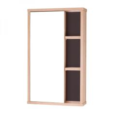 Espelho Para Banheiro Com Armário Milano Carvalho E Grafite