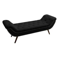 Recamier Divã Odessa P04 160 cm Suede - Amarena Móveis, Preto TCA 944