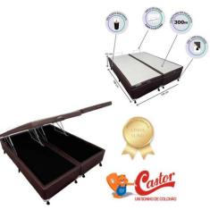Cama Box Baú Castor Casal Queen 158x198x41 - Garantia Qualidade - Estr