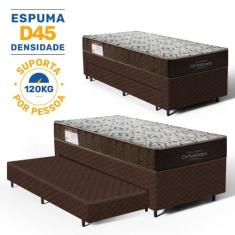 Cama Box com Colchao de Espuma D45 Solteiro Ortobom ISO 150 Auxiliar d