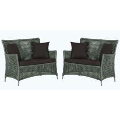 2 Sofás Área Externa Igapó Alumínio Pintura Fendi Corda Náutica Estofa