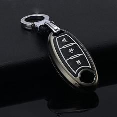 TPHJRM Capa de chave de carro em liga de zinco, capa de chave, adequada para Nissan Versa Maxima Altima Rogue Armada Sentra Murano Infiniti FX35 QX60