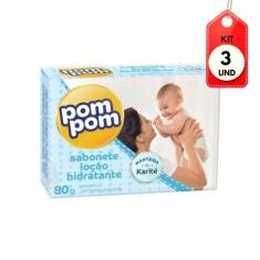 Kit C/03 Pompom Loção Hidratante Sabonete 80G