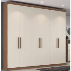 Guarda Roupa Casal 6 Portas Bélgica Edez Nogueira/Off White