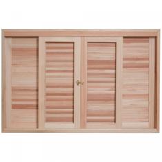 Janela de Madeira Veneziana de Correr 100x150cm Com Caixilho 14cm  EWK 362 Rondosul Marroml