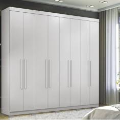 Guarda-roupa 8 Portas 4 Gavetas Master New com Pés Branco