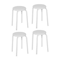 Conjunto 4 Banquetas Aço Expert Ciplafe Branco