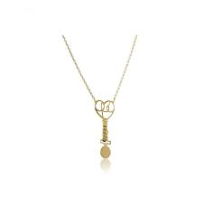 Colar Com Pingente De Fé Folheado Em Ouro 18k [f027]