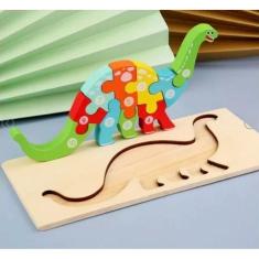 Quebra-Cabeça 3D Madeira Bebês Dinossauros. E Educativo,