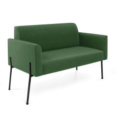 Sofá Namoradeira 2 Lugares Pé De Ferro Preto Marisa Suede Verde D03 - D`rossi