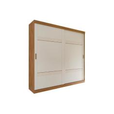 Guarda Roupa Casal 2 Portas de Correr e 4 Gavetas Blumenau Avelã/Off W