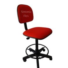 Cadeira caixa alta  com aro e com rodízio pra recepçao mercado balcao 