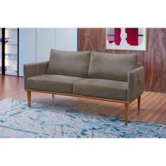 Sofá Namoradeira Milla Base em Madeira Maciça Castellar Móbile, Cappuc