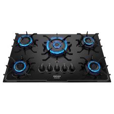 Cooktop 5 Bocas a Gás Itatiaia Itamaster com Tripla Chama e Acendimento Superautomático Preto Bivolt