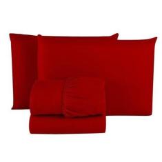 Jogo De Lençol Casal Padrão 04 Pcs Micro Fibra Lisas Premium