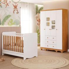 Quarto de Bebê Completo Berço Americano Ben 3 Em 1 Guarda Roupa 4 Port