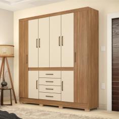 Guarda Roupa Casal 8 Portas Trieste Amendola Off-white