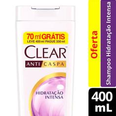 Shampoo Clear Anticaspa Hidratação Intensa Leve 400ml Pague 330ml