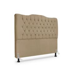 Cabeceira de Cama Box Queen 160cm Dunas - Veludo Bege Escuro - Mallu E