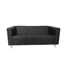 Sofá Nilo Sala Recepção 3 Lugares - Preto - Cor: Preto - Rud House