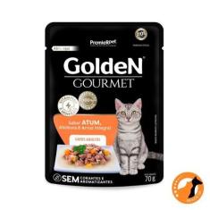Ração Úmida Golden Gourmet para Gatos Adultos Sabor Atum 70g - PREMIER