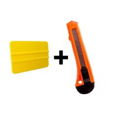 Espátula De Silicone + Estilete Para Aplicação Vinil Adesivo
