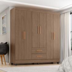 Guarda Roupa Casal 6 Portas 2 Gavetas com Pés Lite - Móveis Leão