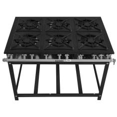 Fogão Super 40 Kenok 6 Bocas Duplas Baixa Pressão FBSU6B.141