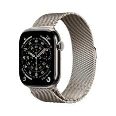 Apple Watch Series 11 GPS + Cellular, Caixa em titânio natural de 46 mm com Loop milanesa natural - P/M
