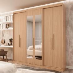 Guarda Roupa Casal 6 Portas Lugano com Espelho - Edez