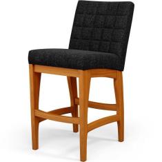 Banqueta Baixa Para Cozinha Bancada Bar Sala De Jantar Fixa Mila L02 L