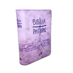 Bíblia Sagrada Pastoral - Bolso - Zíper Lilas - PAULUS