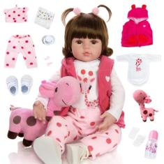 Bebê Reborn Boneca Girafinha Realista Silicone Menina Boneca Pode dar 