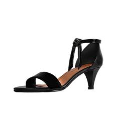 Sandália Troca Tira Salto Baixo Fino Luiza Sobreira Verniz Preto Mod. 4065-2