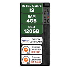 Computador Pc Intel Core i3 4GB SSD 120GB Hdmi Cpu Desktop Strong Tech