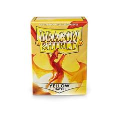 10 Packs Dragon Shield Matte Yellow Standard Size 100 ct Card Sleeves Display Case