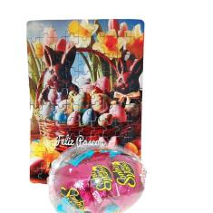 Kit Presente de Páscoa para Escolas e Creches personalizado com quebra-cabeça 16 peças