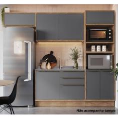 Cozinha Completa 4 Peças 7 Portas Viena Freijó / Grafito