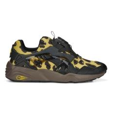 Puma Tênis feminino Disc Blaze Leopard-Cheetah Slip On Casual - Preto, Marrom, Palha leve - chocolate, 38